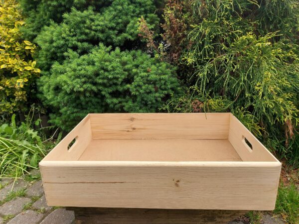 Taca drewniana naturalna kuchenna poręczna skrzynka do serwowania 60x40x13