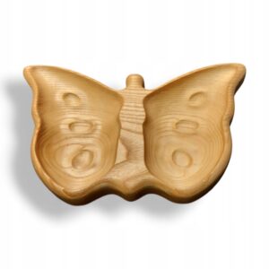 Miseczka na bakalie przekąski orzechy miska drewniana motyl 21x14x3cm