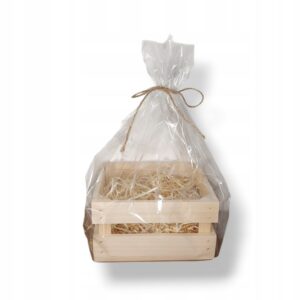 Skrzynka drewniana naturalna skrzyneczka baza na prezent KOSZYK 22x22x12cm