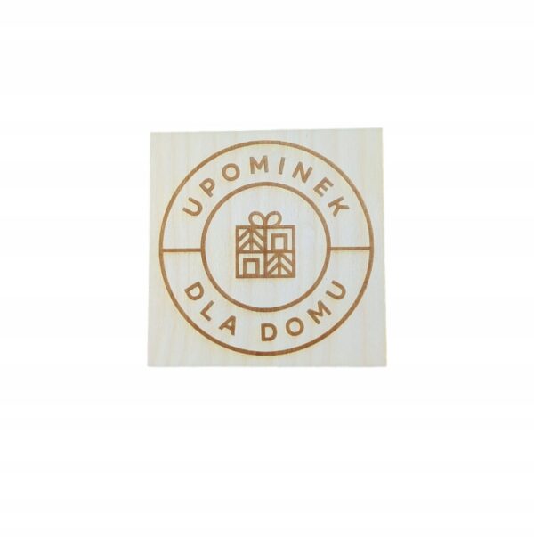 Grawerowany dowolny personalizowany napis logo grafika sklejka 100x100 mm