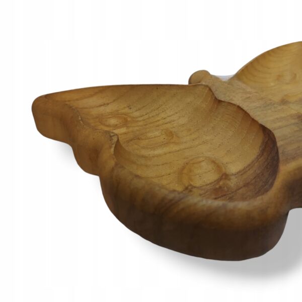 Miseczka na bakalie przekąski orzechy miska drewniana motyl 21x14x3cm