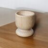 Podstawka do jajek drewniana regionalna bukowa kieliszek muszle 5x4,5cm