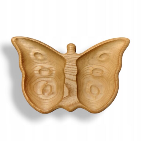 Miseczka na bakalie przekąski orzechy miska drewniana motyl 21x14x3cm