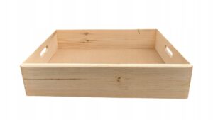 Taca drewniana naturalna kuchenna poręczna skrzynka do serwowania 60x40x13