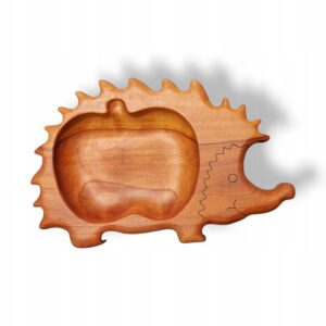 Miseczka na bakalie przekąski orzechy miska drewniana jeż czereśnia 21x14x3