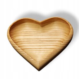 Miseczka na bakalie przekąski orzechy miska drewniana serce 15x14x2cm