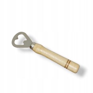 Otwieracz do butelek piwa napojów gazowanych drewniany nierdzewny 14cm