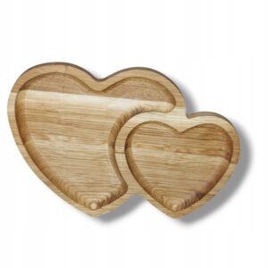 Miseczka na bakalie przekąski orzechy miska drewniana serce 29x19x2cm