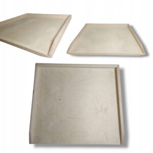 Stolnica drewniana jednostronna do ciasta naturalna z 3 bokami 57x49x2cm