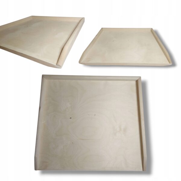 Stolnica drewniana jednostronna do ciasta naturalna z 3 bokami 57x49x2cm