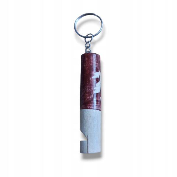 Zestaw 3x Brelok do kluczy gwizdek drewniany rzeźbiony malowany głośny 8cm