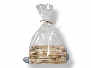 Skrzynka DREWNIANA KOSZYK opalana prezent na walentynki urodziny 23x15x8cm