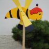 WIATRAK drewniany strach ogrodowy PSZCZOŁA OSA duzą 40cm kij 100cm