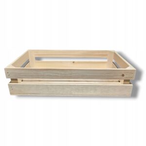 Drewniana skrzynka JARZYNIARKA wytrzymała do garażu taca - 50x30x12cm