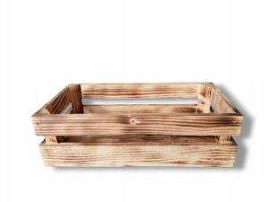 Drewniana skrzynka JARZYNIARKA prezentowa opalana - 50x30x12cm