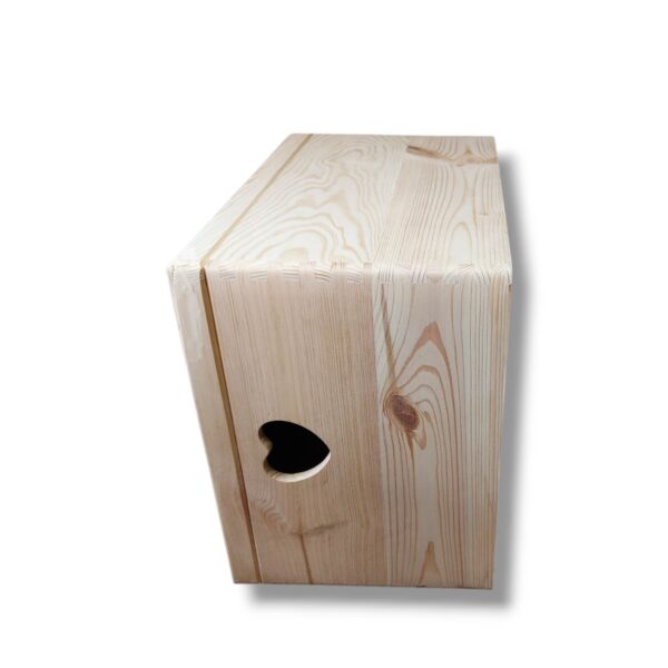 Pudełko drewniane z uchwytem serce EKO baza pod grawer 40x30x23cm