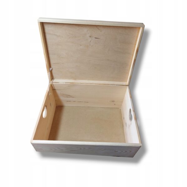 Pudełko drewniane z uchwytem serce EKO baza pod grawer 40x30x23cm