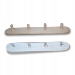 Wieszak na ubrania ścienny 4 kołki bardzo mocny bukowy naturalny 40cm