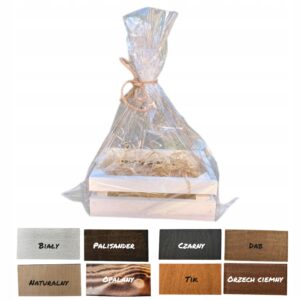 Drewniana skrzynka prezentowa na drobiazgi różne kolory - 23x15x8