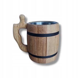 Kufel do piwa napojów ręcznie rzeźbiony czerpak góralski 14,5x11