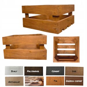 Drewniana skrzynka prezentowa na drobiazgi różne kolory - 22x22x12