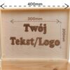 Duże drewniane białe pudełko 40x30x23 z wełną i grawer na rocznicę prezent